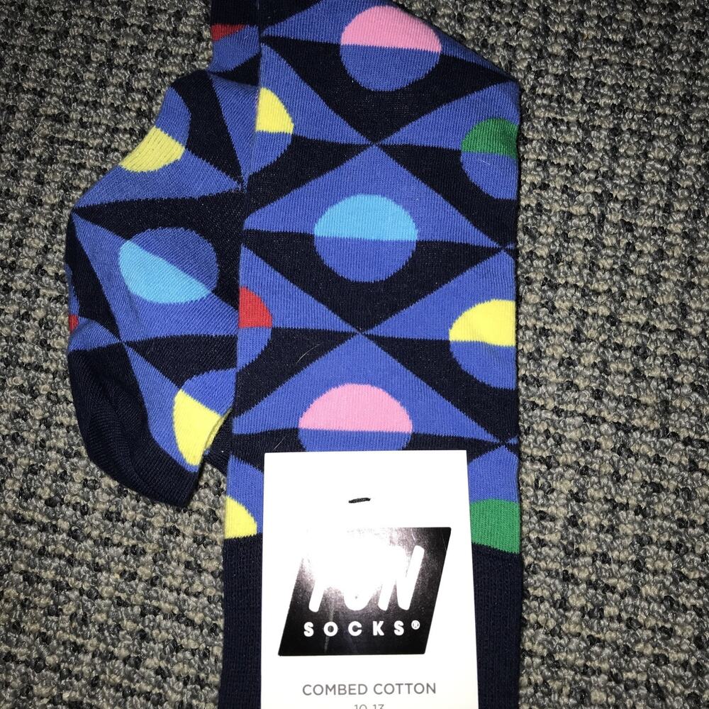 Fun Socks NWT Combed Cotton Crew Mens‎ 10-13